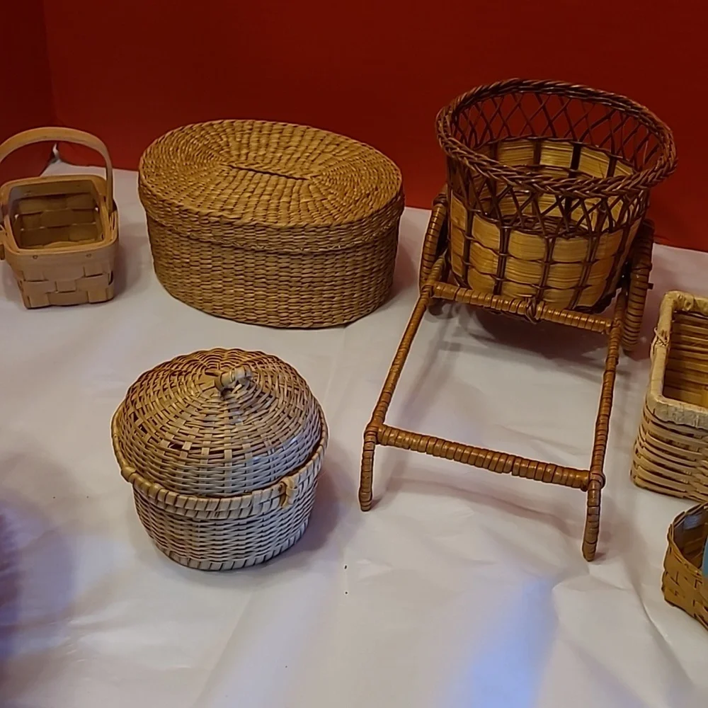 Handcrafted Wicker Basket Set - Brown - Picture 8 of 9